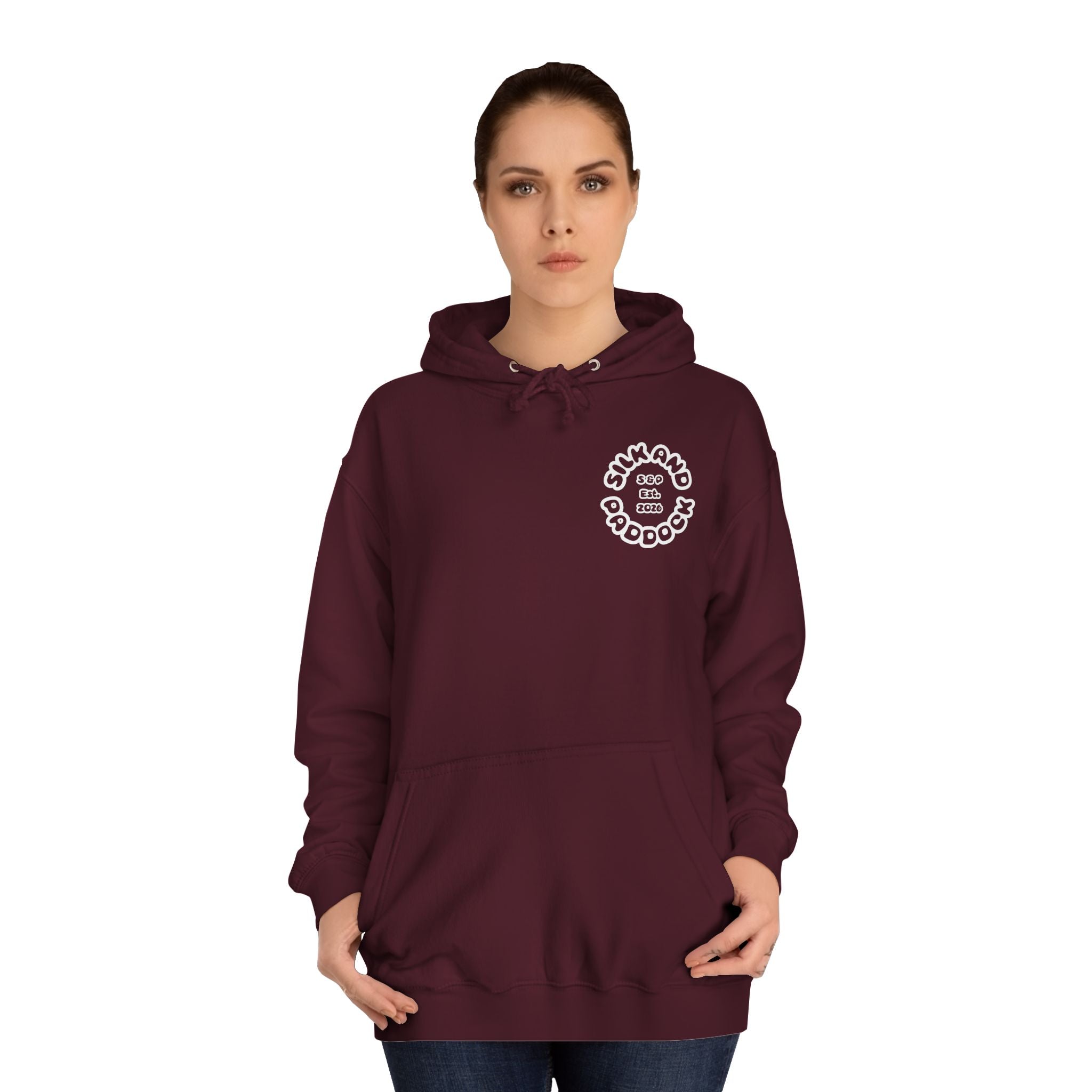 Silk and Paddock Hoodie - SP.01 - Burgundy/White