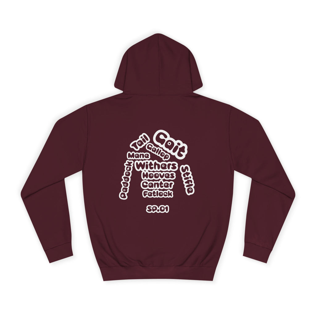 Silk and Paddock Hoodie - SP.01 - Burgundy/White